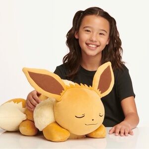 Pokémon Eevee Large Plush Stuffed Animal Sleeping Eevee Official Nintendo